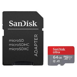 Card memorie SANDISK ULTRA MICROSDXC 64GB +/SD ADAPTER 140MB/S A1 CLASS10 TP