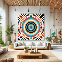 Tablou Canvas Explozie de Culori – Vortex Abstract ABSN30 (Optiuni Tablou: 140x140cm)
