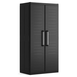 Dulap garaj negru, plastic, unelte, 4 rafturi, Keter Detroit XL Alto, 89x54x182 cm, securizare lacat