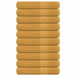 Prosoape 10 buc Aur 100x200 cm 360 g/m² 100% bumbac GartenMobel Dekor