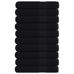 Prosoape 10 buc Negru 100x200 cm 360 g/m² 100% bumbac GartenMobel Dekor
