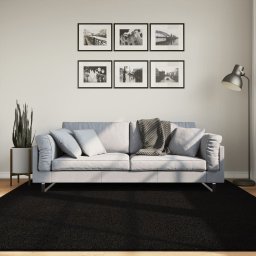 Covor HUARTE, fir scurt, moale si lavabil, negru, 200x200 cm GartenMobel Dekor
