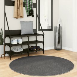 Covor "IZA" aspect scandinav, cu fire scurte, antracit, Ø 120cm GartenMobel Dekor
