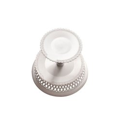 Suport Tort Bufet 2 Etaje, Plastic Alb, O 40-35 x H 25 cm