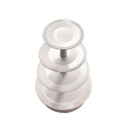 Suport Tort Bufet 4 Etaje, Plastic Alb, O 40-35-30-25 x H 54 cm