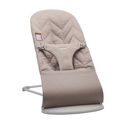 Balansoar bebelusi BabyBjorn Bliss Sand Gray cu aspect delicat de petal si tesatura matlasata