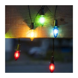 Ghirlandă LED de exterior CONE FILAMENT, 19 m, 20 x E10, multicolor/alb cald, IP44