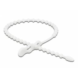 Set 10 buc bride tip perla reutilizabile L 460 x W 6.5 mm Alb, Delock 18964*