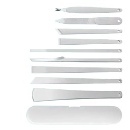 Kit Pedichiura 9 Piese, CRM, Instrumente pentru Curatarea Calcaiului si Unghii Perfecte, Portabil, Argintiu