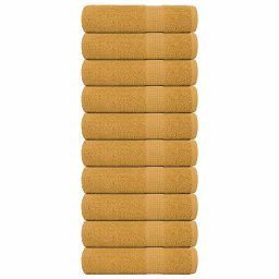 Prosoape de mana 10 buc Aur 50x100 cm 360 g/m² 100% bumbac GartenMobel Dekor