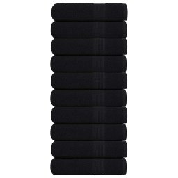 Prosoape de dus 10 buc Negru 70x140 cm 360 g/m² 100% bumbac GartenMobel Dekor