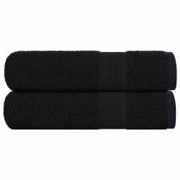 Prosoape de baie 2 buc Negru 100x150 cm 360 g/m² 100% bumbac GartenMobel Dekor