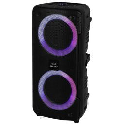 Difuzor de petrecere Trevi XF440 KB, negru, 30 W Conexiune: AUX, Bluetooth, cititor de carduri, USB 2 conectori microfon, functie Karaoke
