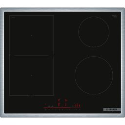 Plita inductie vitroceramica incorporabila Bosch PVS64RHB1E Series 6, 60 cm, 4 zone gatit, Negru-Otel inoxidabil