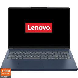 Laptop Lenovo IdeaPad Slim 3 16AHP10, Display 16'' WUXGA 1920 x 1200, IPS, Procesor AMD Ryzen™ 7 8840HS, Memorie RAM 24GB DDR5, Capacitate de stocare 1TB SSD, Placa video integrata AMD Radeon 780M, No OS, Albastru