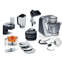 Robot de bucatarie planetar Bosch Serie 4 MUM5 MUM5935B, 1000W, 7 viteze, bol 3.9 l, Mixare planetara 3D, Argintiu