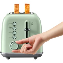 Prajitor de paine Buydeem DT620E-CG/EU, 2 felii, 900 W, Verde