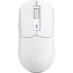 Mouse gaming Lorgar MSA10W, RGB, 12000 DPI, Wireless, USB, Alb