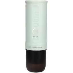 Espressor portabil Buydeem OTEM-01-CG, 90W, 80ml, 670g, 20 bar, Incarcator auto si retea, Cablu USB, Compatibil cu capsule Nespresso, Starbucks , Illy, Lavazza, si cafea macinata, Verde