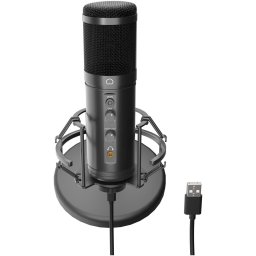 Microfon Genesis Radium 600 G2, tip Condenser, model cardioid, suportfix, conectivitate USB-C si Jack 3.5 mm, raspuns in frecventa 30 -18.000 Hz, sensibilitate -36 dB, lungime cablu 180 cm, Negru