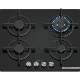 Plita incorporabila Bosch PPH6A6I10, Gaz, 60 cm, 4 arzatoare, Tempered Glass, Negru