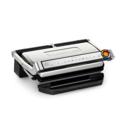 Gratar electric Tefal Optigrill+ XL GC727D10, 2000W, 9 programe automate, tavita pentru colectare suc, placi antiaderente 40x20 cm, mod manual, argintiu