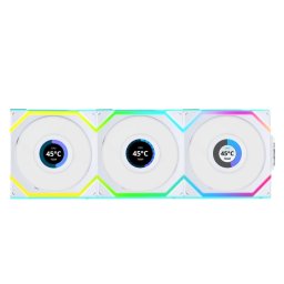 LIAN LI UNI FAN SL Wireless LCD 120 alb 3 bucăţi set inversa giruetă