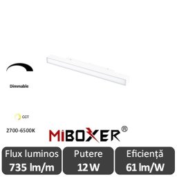 MIBOXER Proiector liniar șină magnetică Zigbee Dimabil 12W CCT Alb
