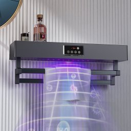 Uscator de prosoape baie sau bucatarie cu sterilizare UV, pe perete, 60 cm, 450W, ElectricSun Standard gri