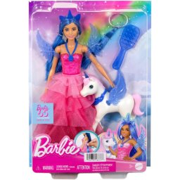 Mattel Barbie Unicorn HRR16 - Barbie cu unicorn Editie Speciala Aniversara 65 de Ani