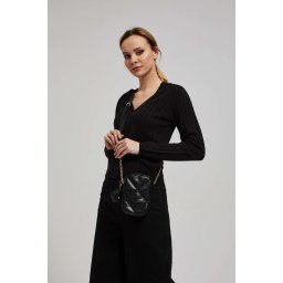 Marisse Quilted Black Chain Bag