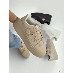 Resti Women's platform sneakers Callista ecru eco-leather
