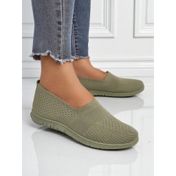 Resti Gaia Verde Women's Moccasins – Comfortable Green Fabric Flat Shoes
