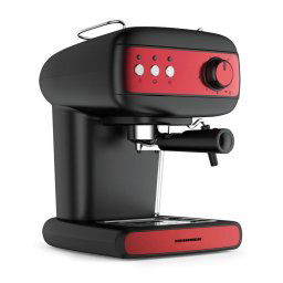 Espressor Red Boquette HEM-1100BKRD, 850W, 15 bar, rezervor apa 1.2l, Negru/Rosu