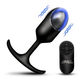 Heavy Hitters Vibrating Weighted Silicone Anal Plug Large Black