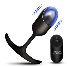 Heavy Hitters Vibrating Weighted Silicone Anal Plug Medium Black