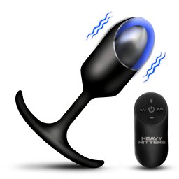 Heavy Hitters Vibrating Weighted Silicone Anal Plug XL Black