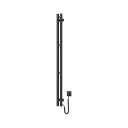 Uscător electric pentru prosoape cu termostat SILOUETTE, 106 W, 150 x 9 cm, negru, montaj pe partea dreaptă