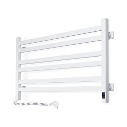 Suport electric pentru prosoape cu termostat AVANGARD 181W 50 x 90 cm, alb, stânga