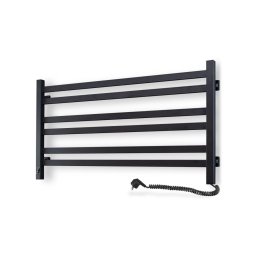 Uscător electric pentru prosoape cu termostat AVANGARD, 181 W, 50 x 90 cm, negru, montaj pe partea dreaptă