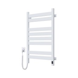 Încălzitor electric pentru prosoape LARGO cu termostat, 168 W, 80 x 50 cm, alb, cu racordare pe partea stângă
