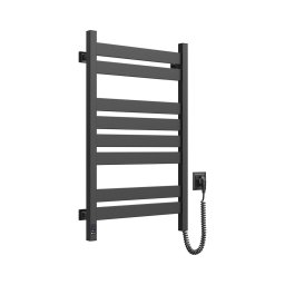Uscător electric pentru prosoape LARGO, 168 W, 80 x 50 cm, cu termostat, negru, montare pe partea dreaptă