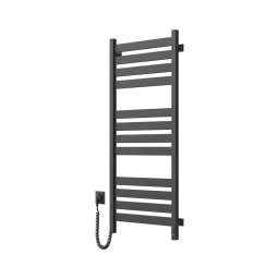 Radiator de baie tip scară LARGO, 256 W, 120 x 50 cm, negru, stânga, cu termostat