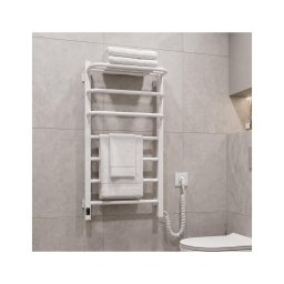 Uscător electric pentru prosoape cu termostat FORTIS 155W, 80x48 cm, alb, cu racordare pe partea dreaptă