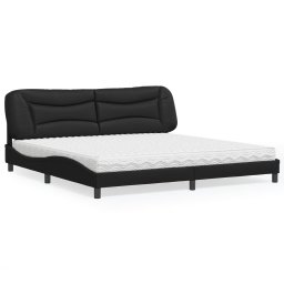 Pat cu saltea, negru, 200x200 cm, piele ecologica GartenMobel Dekor