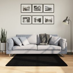 Covor HUARTE, fir scurt, moale si lavabil, negru, 120x120 cm GartenMobel Dekor