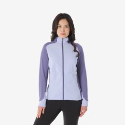 Polar cu fermoar Drumeție la munte MH500 Light Mov Damă