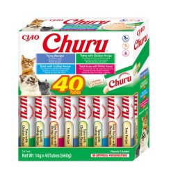 Churu Cat Varieties Recompense Cremoase cu Ton si Fructe de Mare, 40 buc