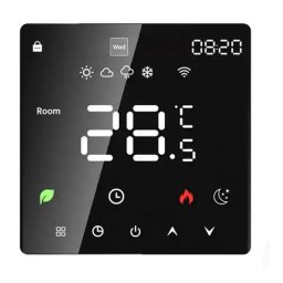 Termostat Inteligent incalzire electrica, TouchScreen, WIFI, Control prin Aplicatia Tuya, Wireless, Prindere in Doza de Perete, Control Vocal Google Home, Alexa SmartWiz