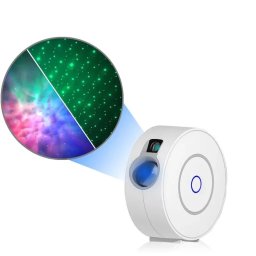 Lampa de veghe tip proiector stele laser cu aplicatie pe telefon, galaxii pentru camera, compatibila cu TUYA, Google Assistant, Amazon Alexa, temporizator, 4 unghiuri SmartWIZ